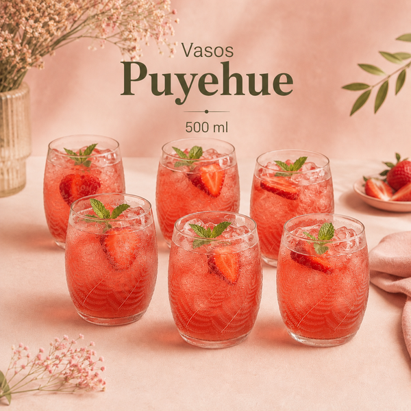 Vasos Reciclados Puyehue 500 ml | Set de 6 – Reverdece