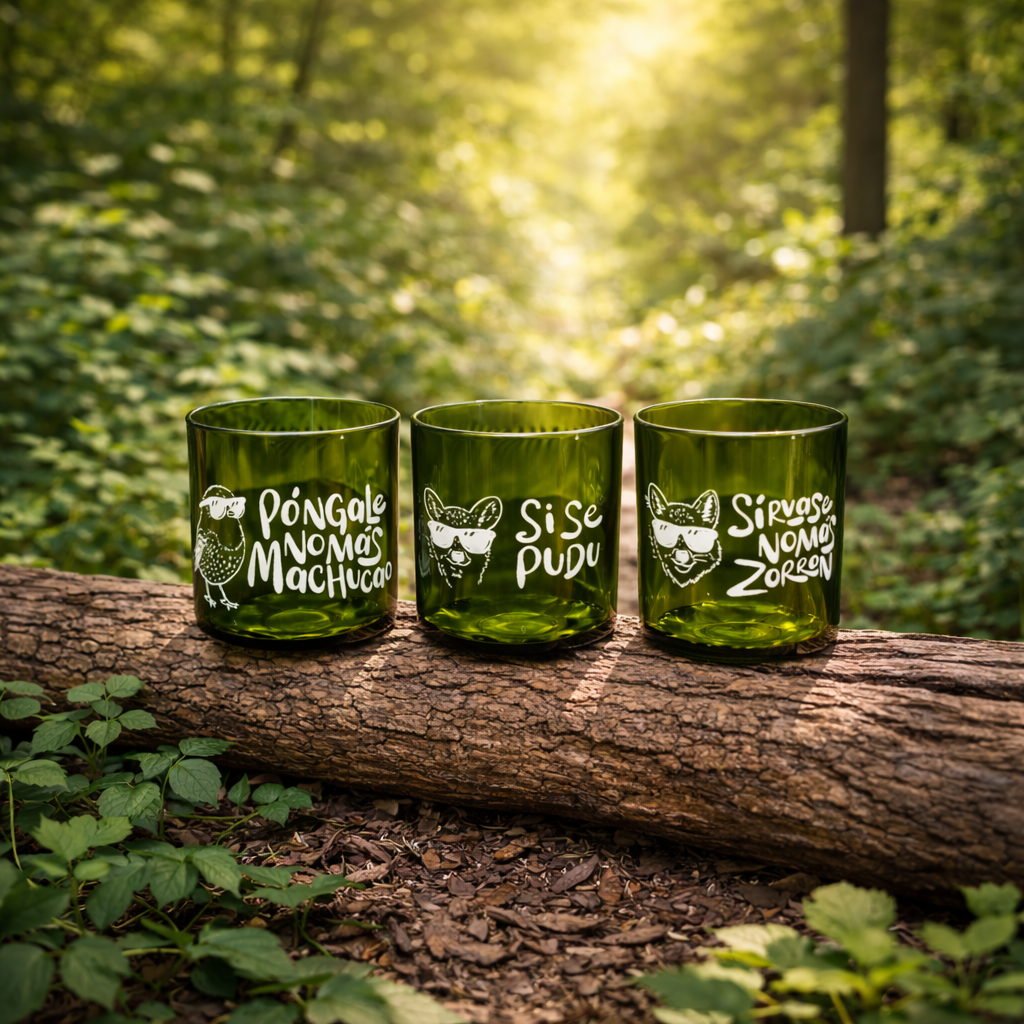 Set 3 Vasos Pisco Sour – Edición Fauna Chilota (300 ml)