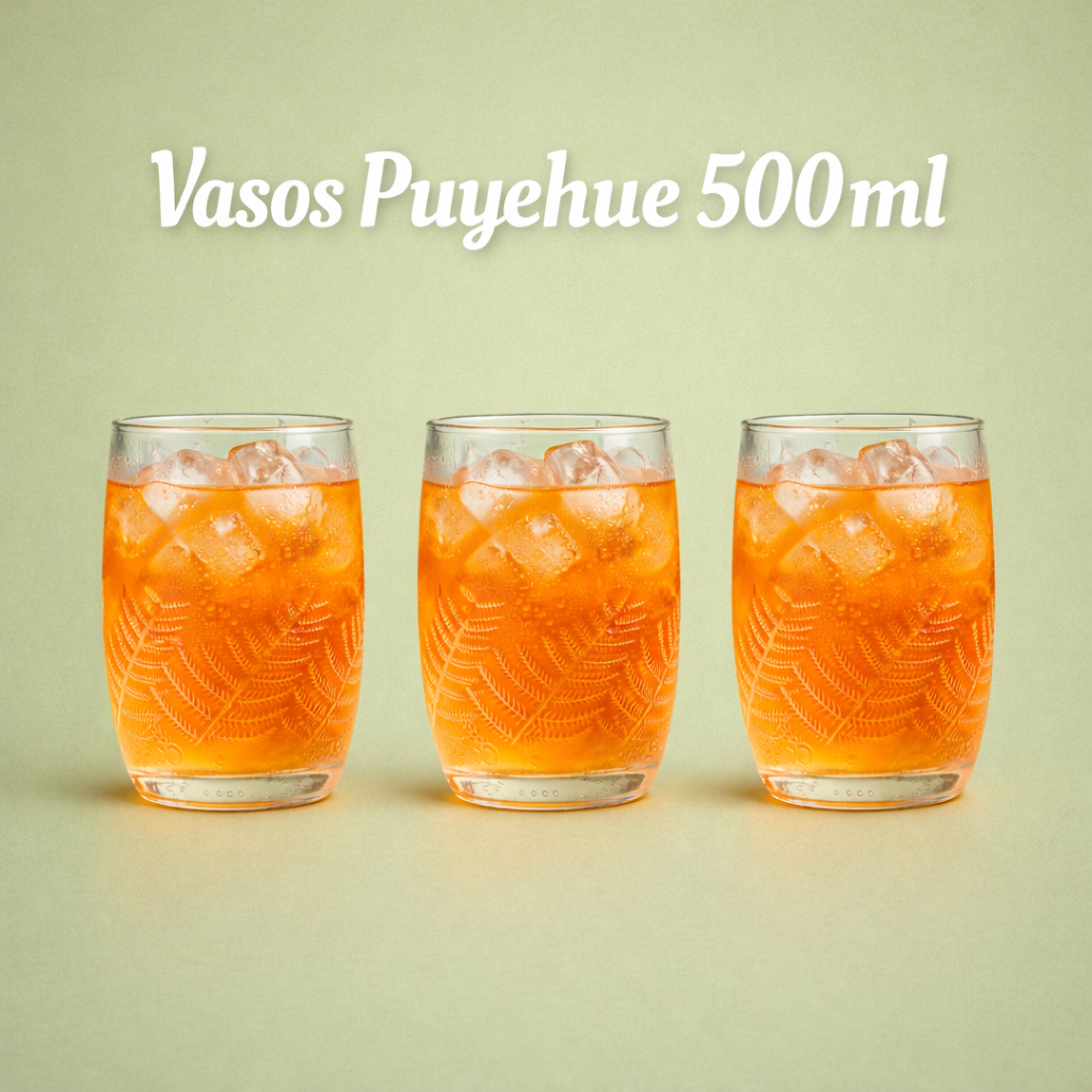 Vasos Reciclados Puyehue 500 ml | Set de 3 – Reverdece