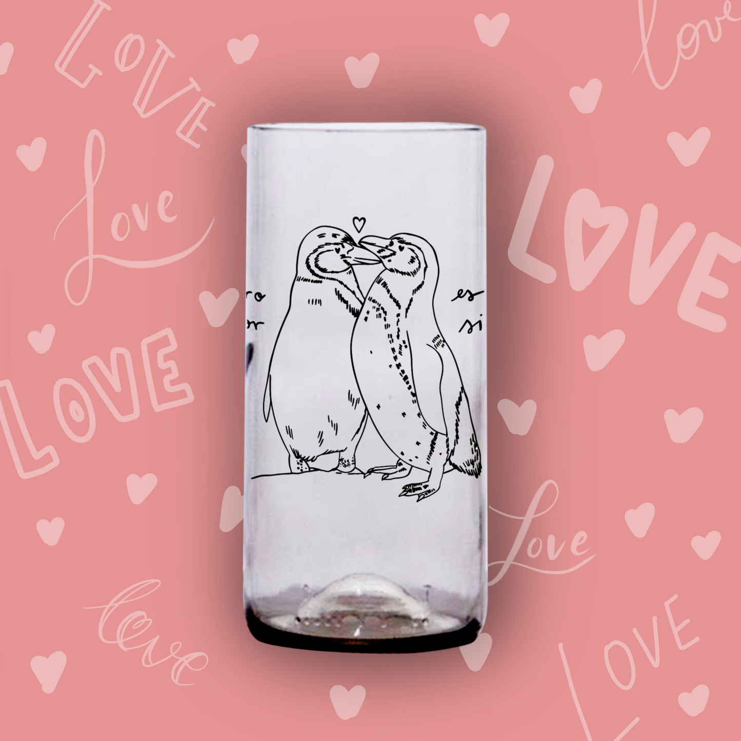 San Valentín Set 6 vasos transparentes