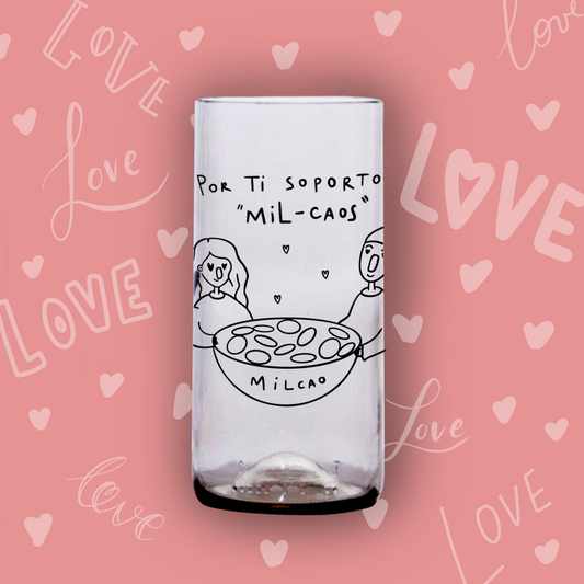 San Valentín Set 6 vasos transparentes