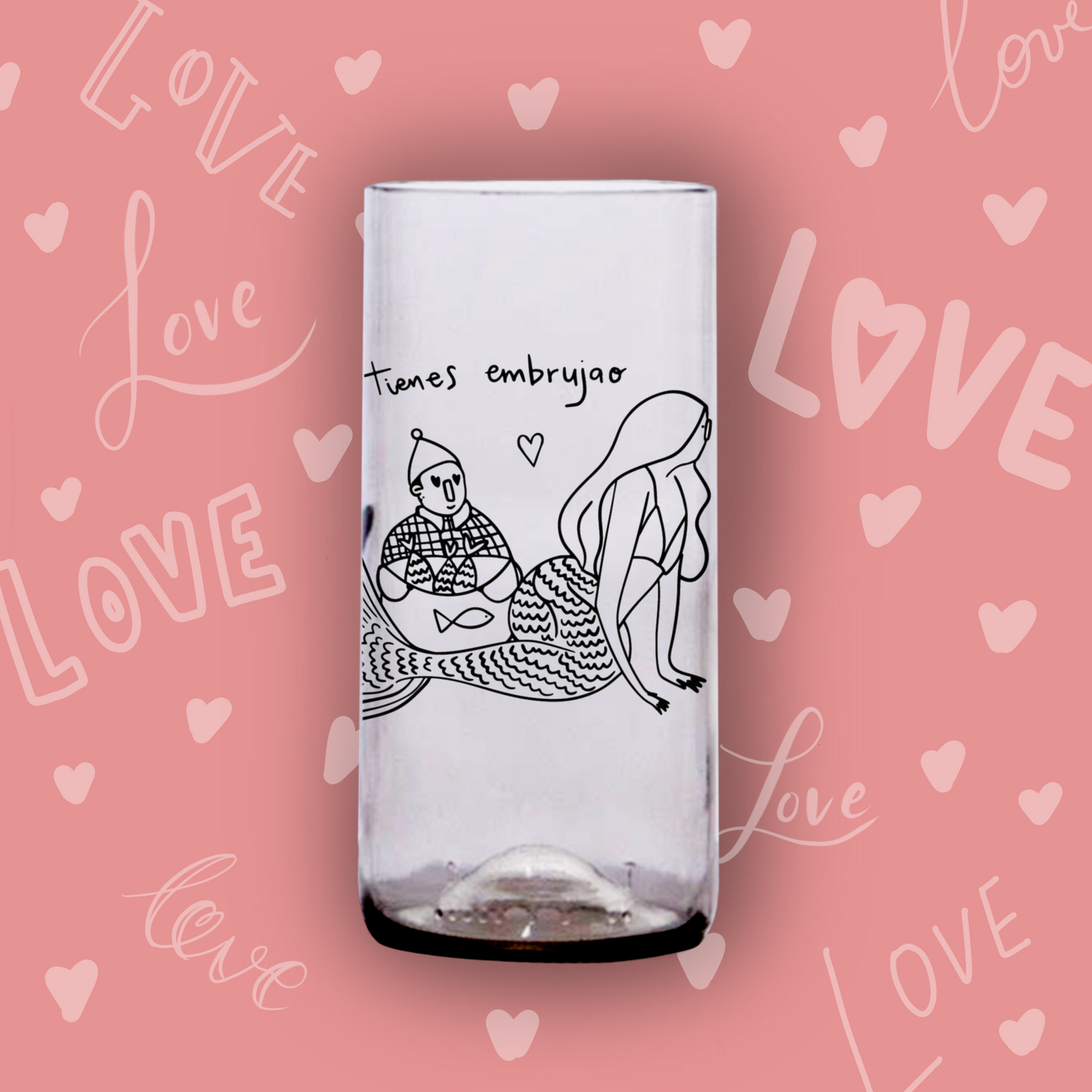 San Valentín Set 6 vasos transparentes