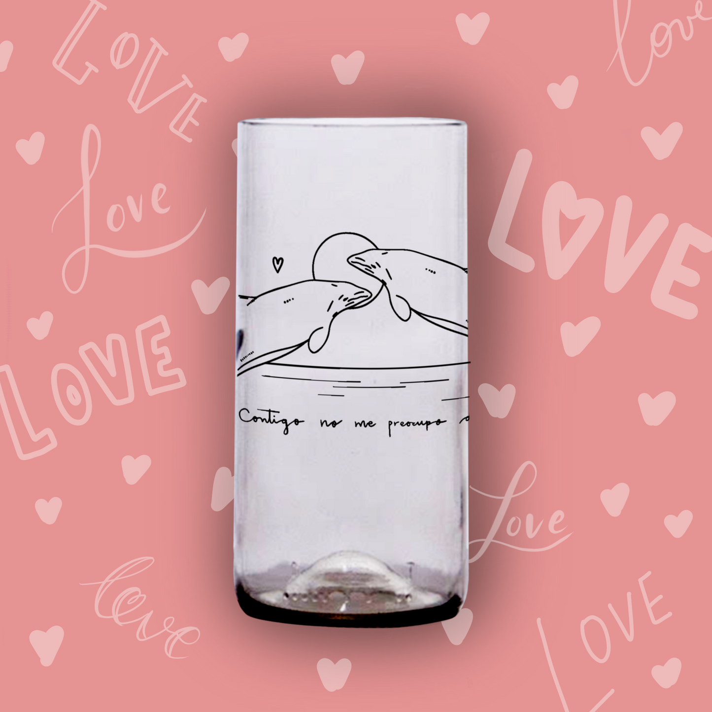 San Valentín Set 6 vasos transparentes