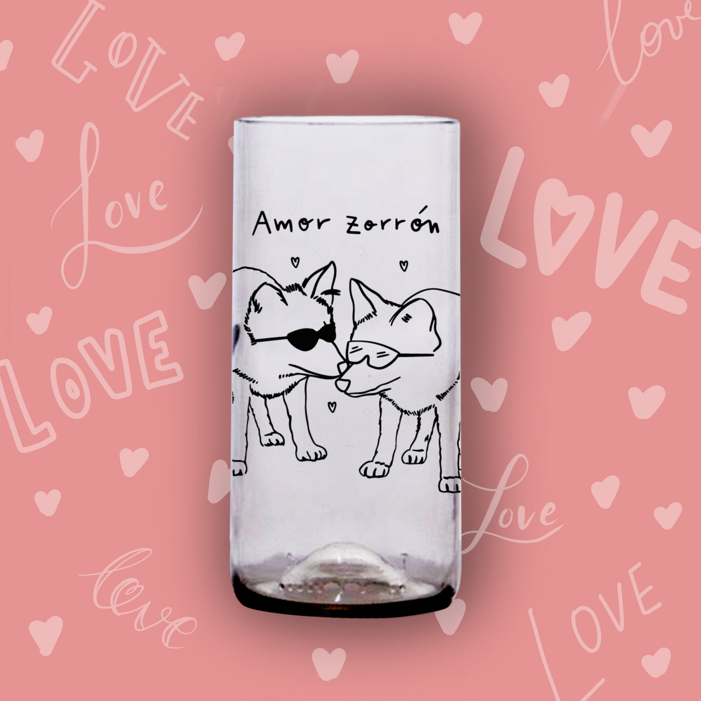 San Valentín Set 6 vasos transparentes