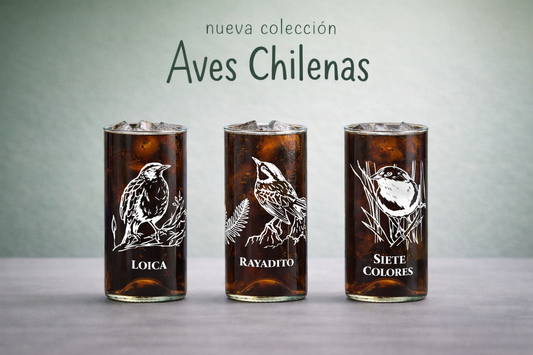 Aves chilenas set 3 vasos