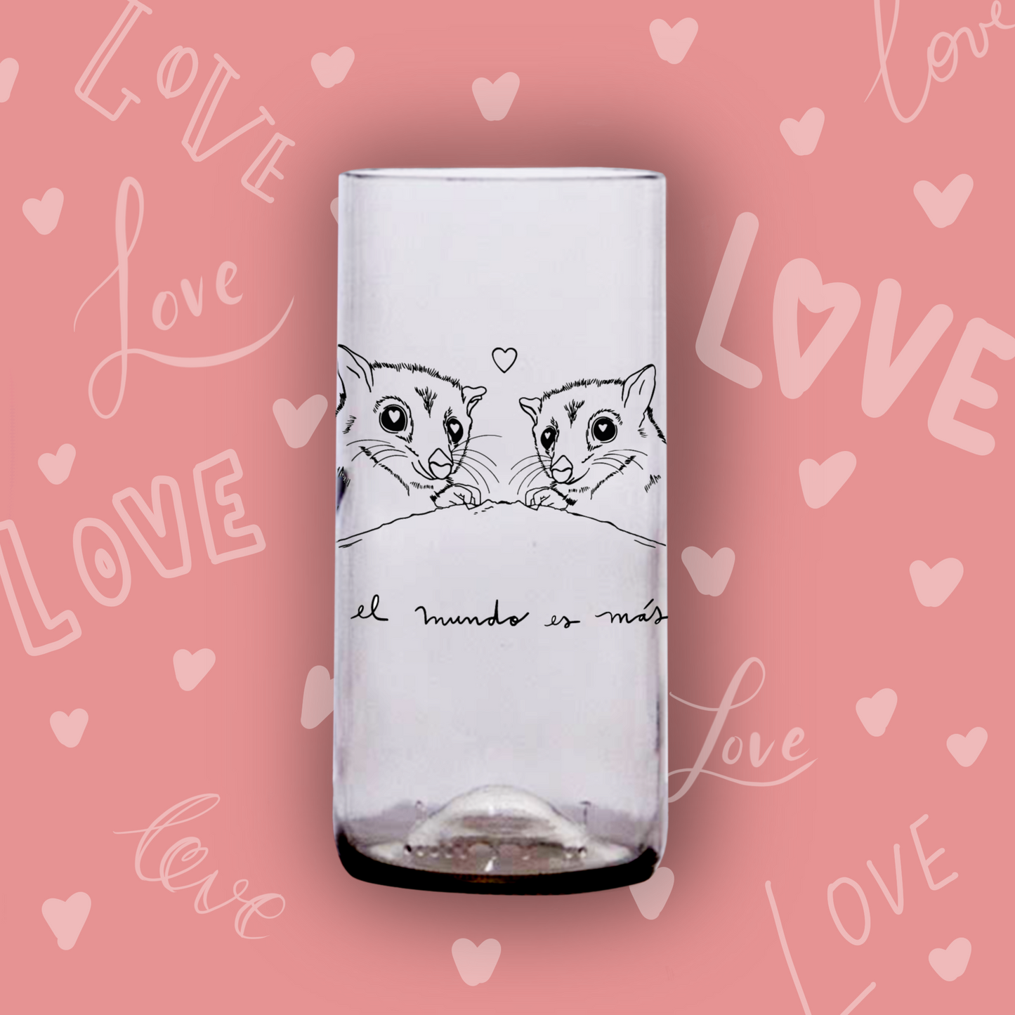 San Valentín Set 6 vasos transparentes
