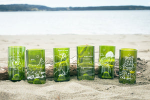 Fauna chiloa Set 6 vasos verdes