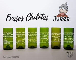 Frases chilotas set 6 vasos