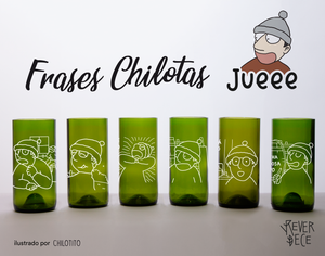 Frases chilotas set 6 vasos
